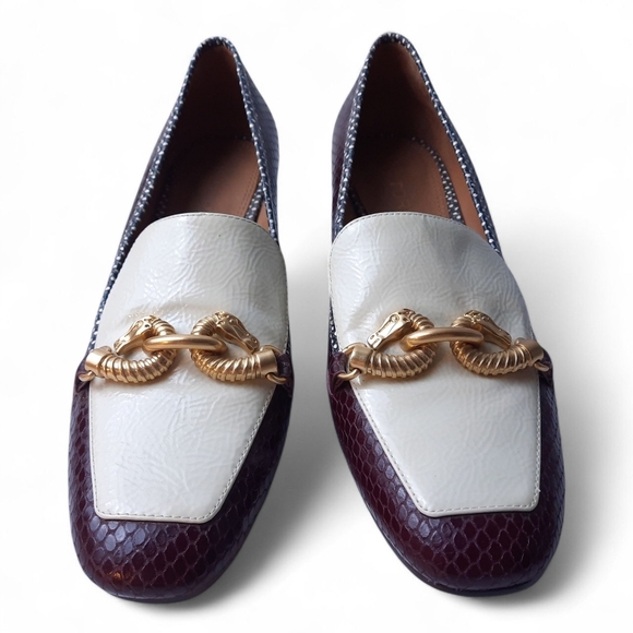 TORY BURCH Jessa Chunky Horsebit  Hardware Heeled Loafer Academia Preppy 8.5 - Picture 9 of 15